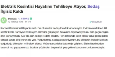 Karamürsel’de 48 Saati Aşan Elektrik Kesintisi Vatandaşı Canından Bezdiriyor