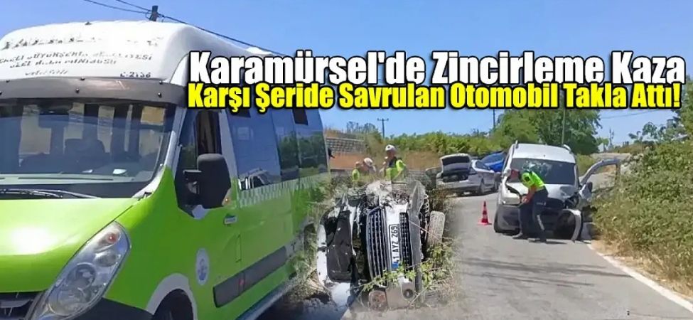 Karamurselde Zincirleme Kaza Arac Takla Atti 2 Yarali Karamürsel'de Zincirleme Kaza Araç Takla Attı, 2 Yaralı