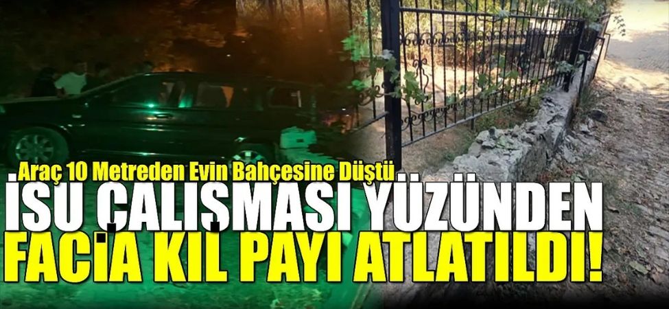 Karamürsel’de Otomobil 10 Metreden Evin Bahçesine Uçtu!