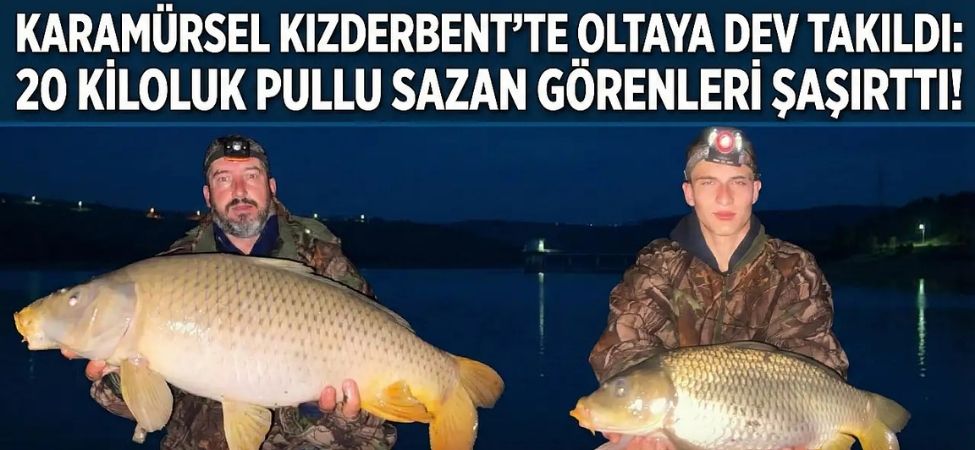 Karamürsel Kızderbent Barajı’nda Dev Sazan Şoku 1 Metre Boyunda 20 Kilogramlık Balık Yakalandı
