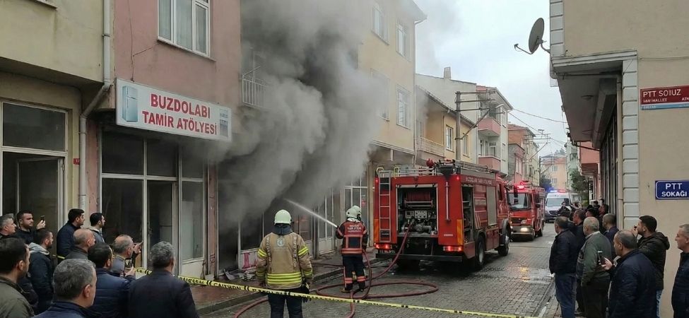 Karamürsel’de Korkutan Yangın Buzdolabı Tamirhanesi Alevlere Teslim Oldu!