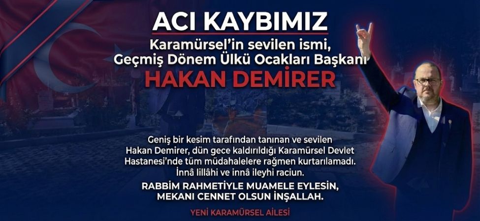 Karamurselin Aci Kaybi Hakan Demirer Hayatini Kaybetti Karamürsel'in Acı Kaybı Hakan Demirer Hayatını Kaybetti
