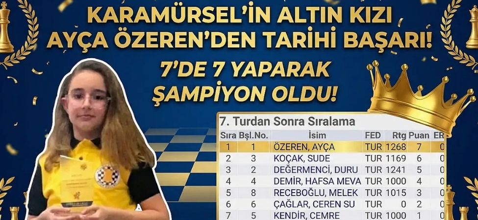 Karamürsel’in Gururu Ayça Özeren’den Satrançta Tarihi Zafer