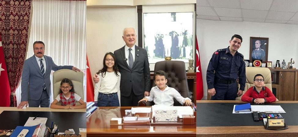 İlçe Kaymakamı, Belediye Başkanı ve Jandarma Komutanı Koltuklarını Öğrencilere Bıraktı