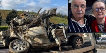 Mıcır Yüklü Tırın Dorsesi Otomobilin Üzerine Devrildi Yaşlı Çift Hayatını Kaybetti