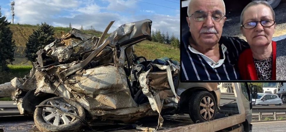Mıcır Yüklü Tırın Dorsesi Otomobilin Üzerine Devrildi Yaşlı Çift Hayatını Kaybetti